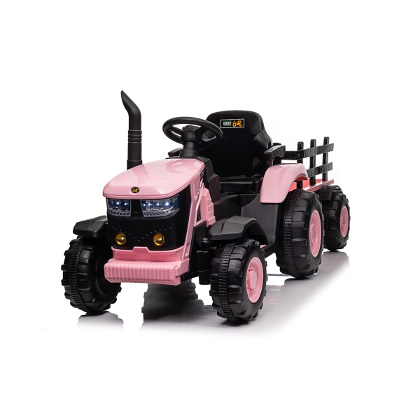  Mamido Dětský elektrický traktor s vlečkou 12V 7Ah růžový
