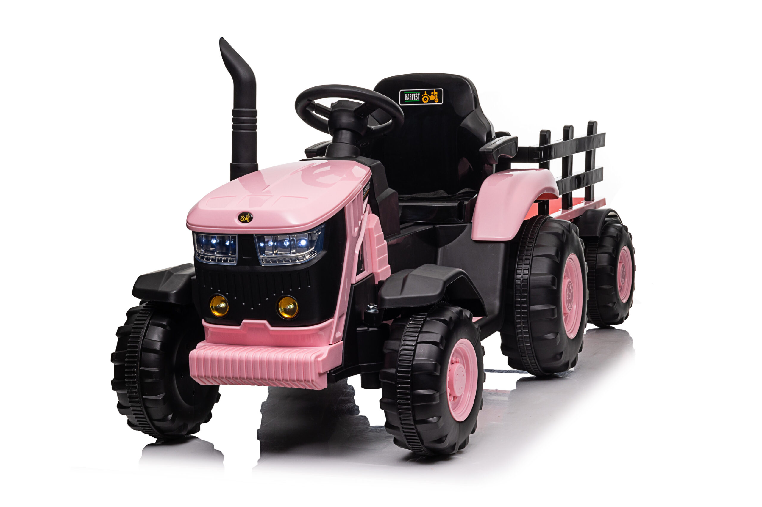 Mamido Dětský elektrický traktor s vlečkou 12V 7Ah růžový