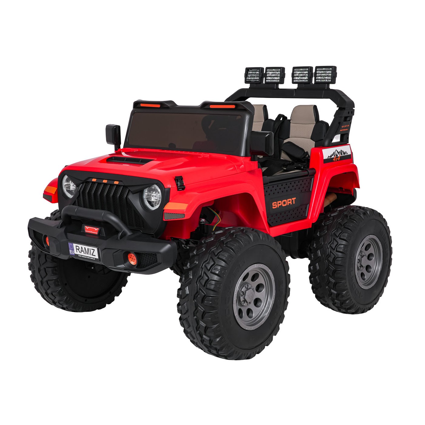 Elektrické autíčko Extreme Sport 4x4 s proměnlivou velikostí červené