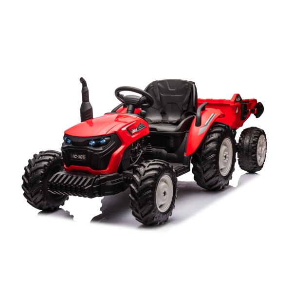  Elektrický traktor s přívěsem pro děti HC-306 24V červený