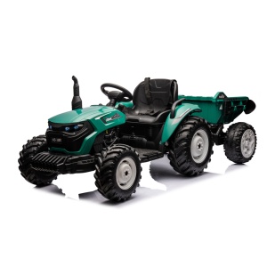  Elektrický traktor s přívěsem pro děti HC-306 24V tmavě zelený