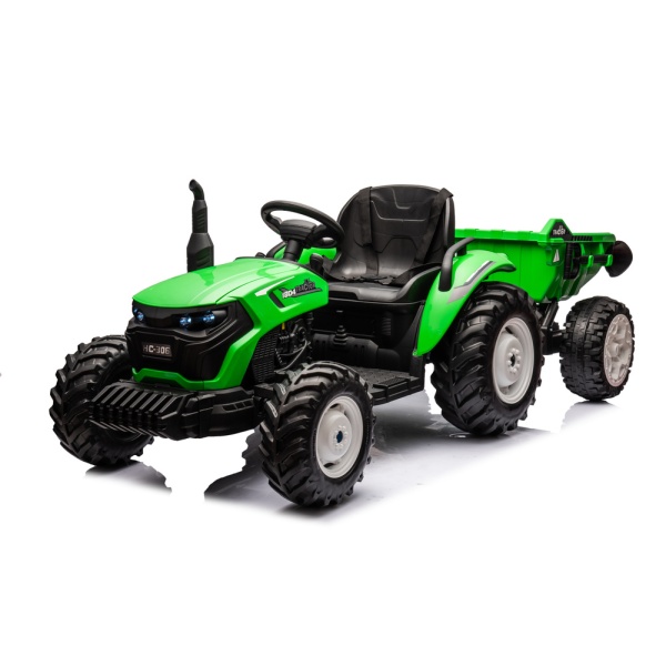  Elektrický traktor s přívěsem pro děti HC-306 24V světle zelený
