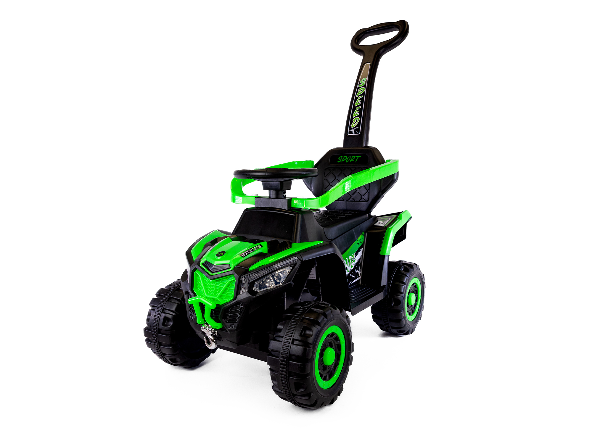 Mamido Speed MT280 Dětské elektrické odrážedlo | autíčko 3v1 s vodící tyčí zelené