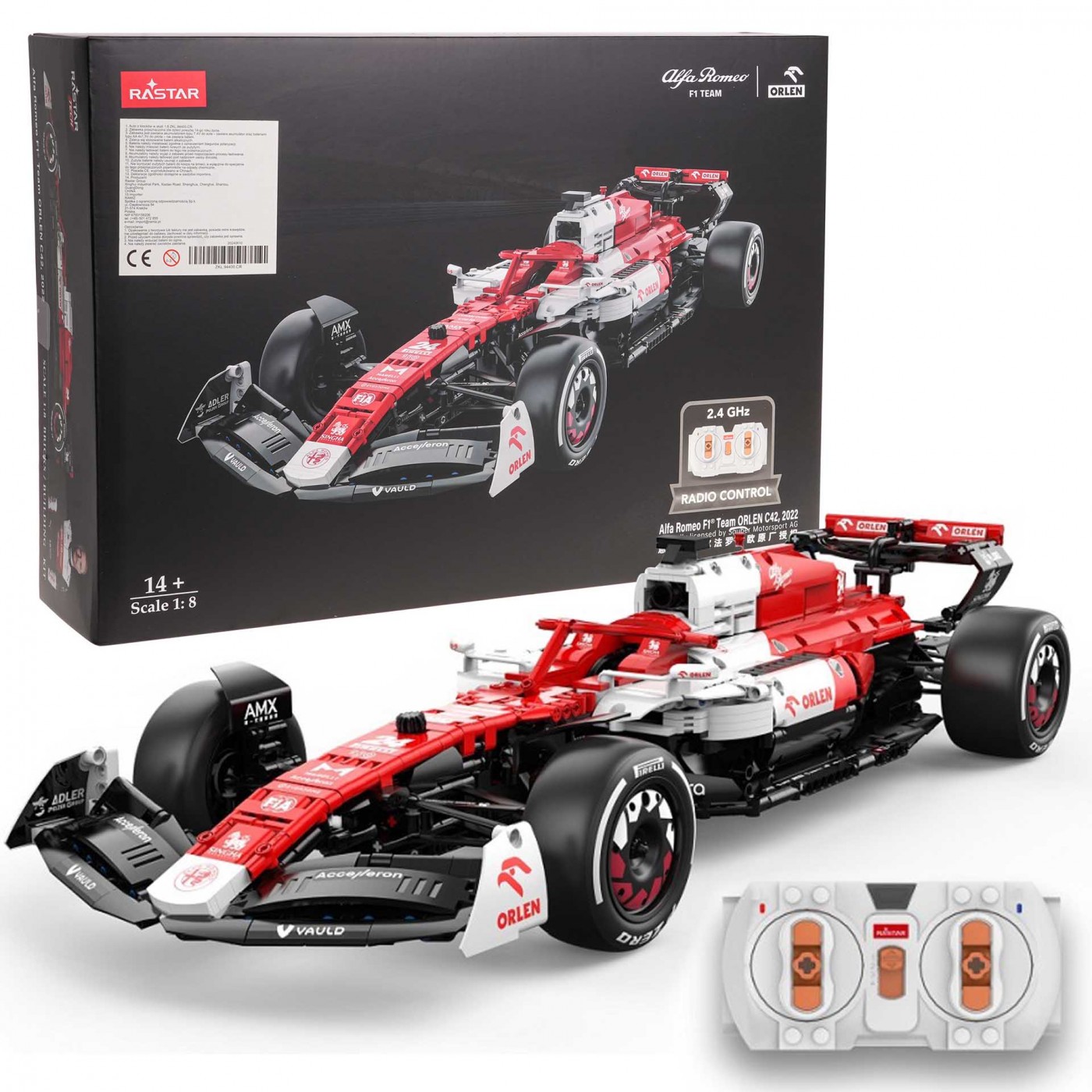 Stavebnice autíčko na dálkové ovládání R/C Alfa Romeo F1 C42 1:8 2261 dílů
