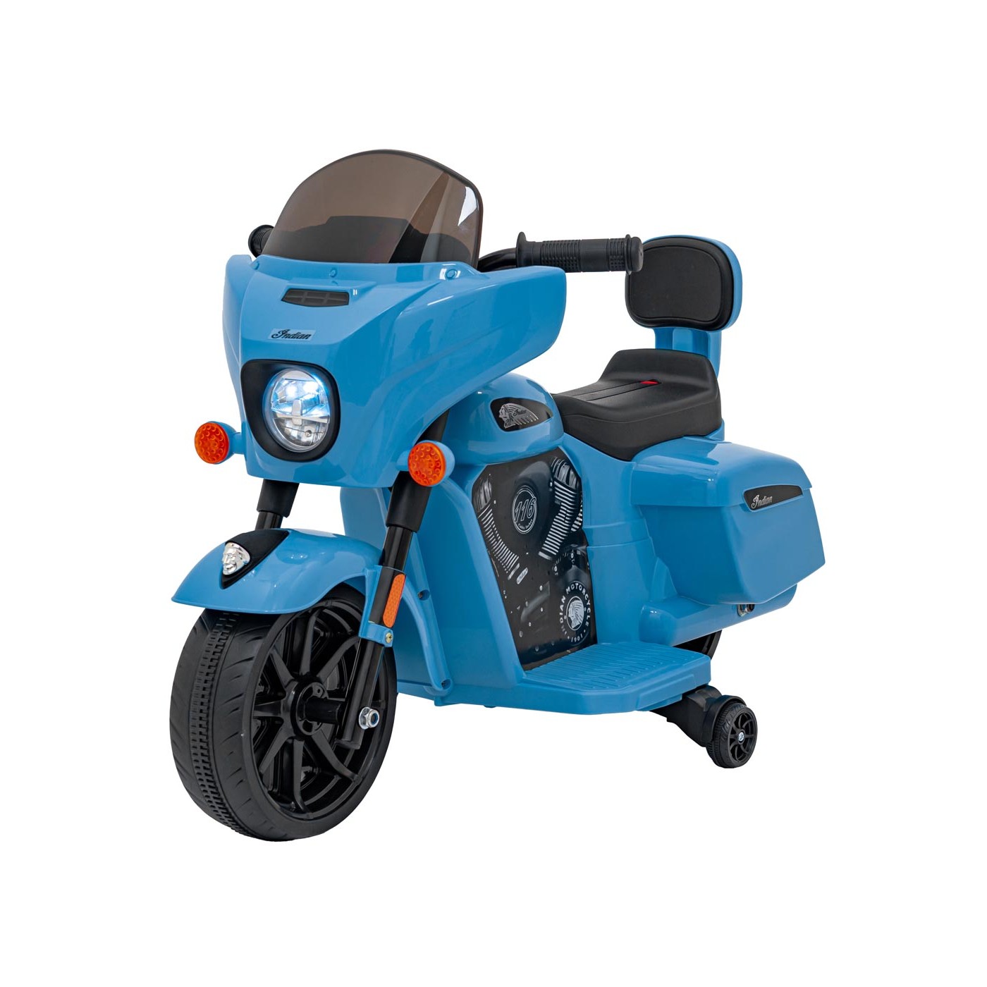 Dětská elektrická motorka Chopper INDIAN modrá