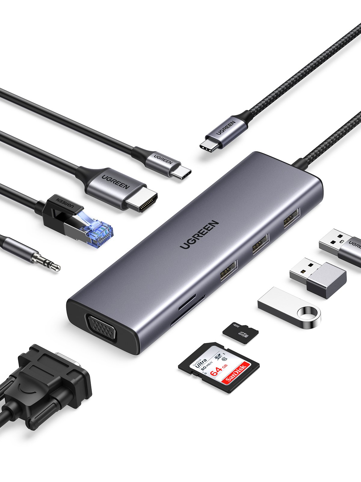UGREEN USB-C Multifunkční adaptér 10v1