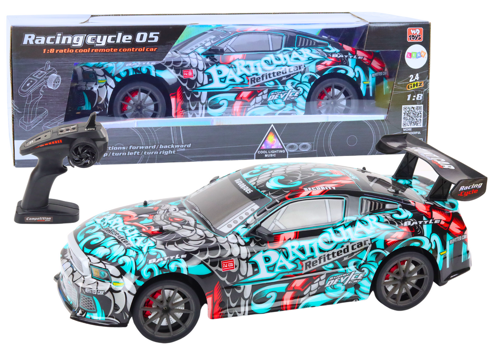 Sportovní auto na dálkové ovládání RC 1:8 graffiti  Sportovní auto na dálkové ovládání RC 1:8 graffiti