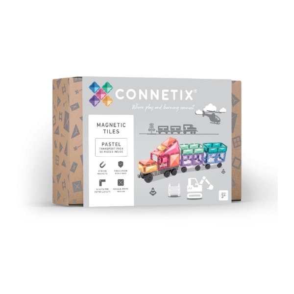 Connetix Connetix Tiles - Magnetická Stavebnice Pastelová Vozidla 50 ks