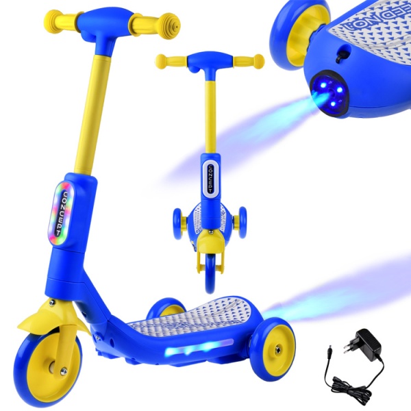  Dětská elektrická koloběžka s efekty a párou modrá
