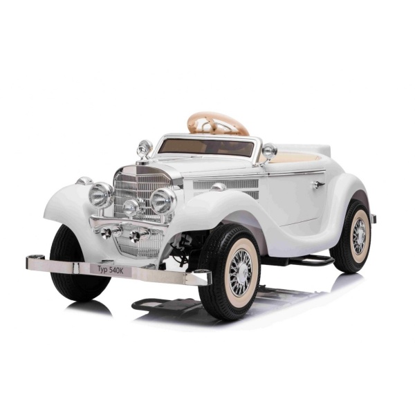 Elektrické autíčko Mercedes Benz Retro 540K 4x4 bílé - Repasováno - R-PA.A200.BIA