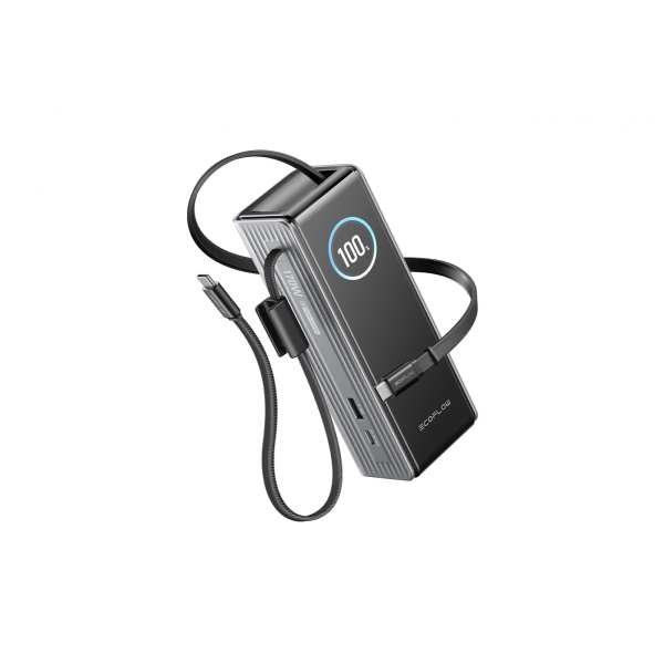 EcoFlow RAPID Powerbanka (25000mAh) - stříbrná + vestavěný USB-C kabel 1ECORAP25000-100-EU
