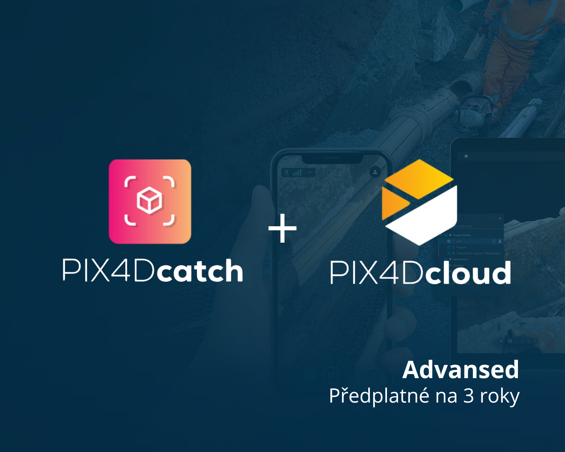 PIX4Dcatch Professional + PIX4Dcloud Advanced - předplatné na 3 roky