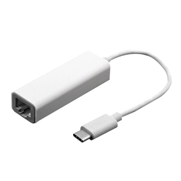 USB-C ethernet/RJ45 adaptér/HUB - Bílá