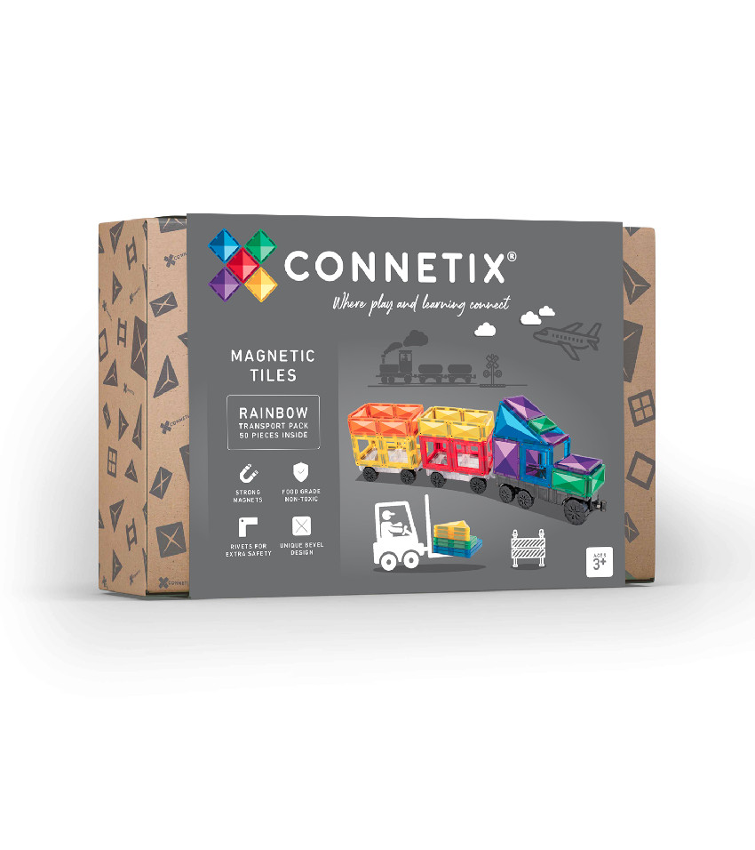 Connetix Connetix Tiles - Magnetická Stavebnice Duhová Vozidla 50 ks