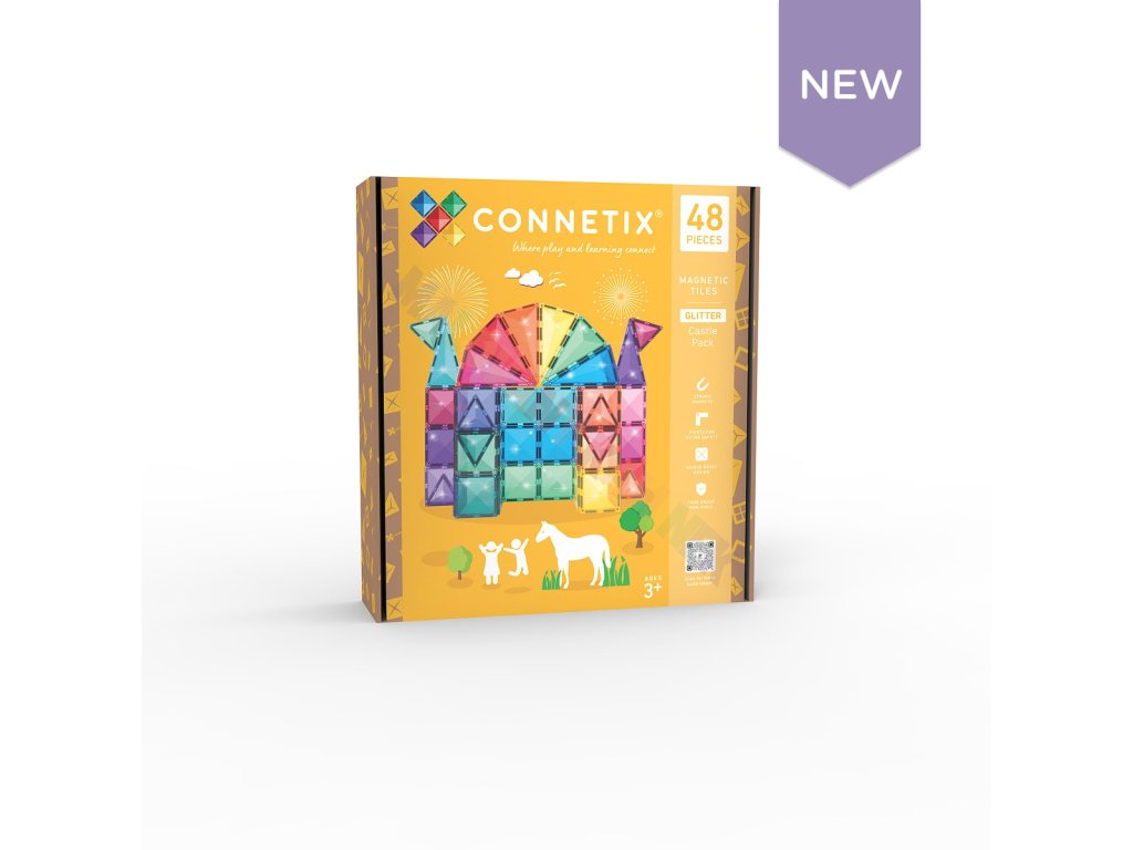 Connetix Tiles - Magnetická stavebnice třpytivý zámek  Connetix Tiles - Magnetická stavebnice třpytivý zámek