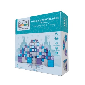 Cleverclixx Tiles Magnetická stavebnice velká krystalová sada 180 ks