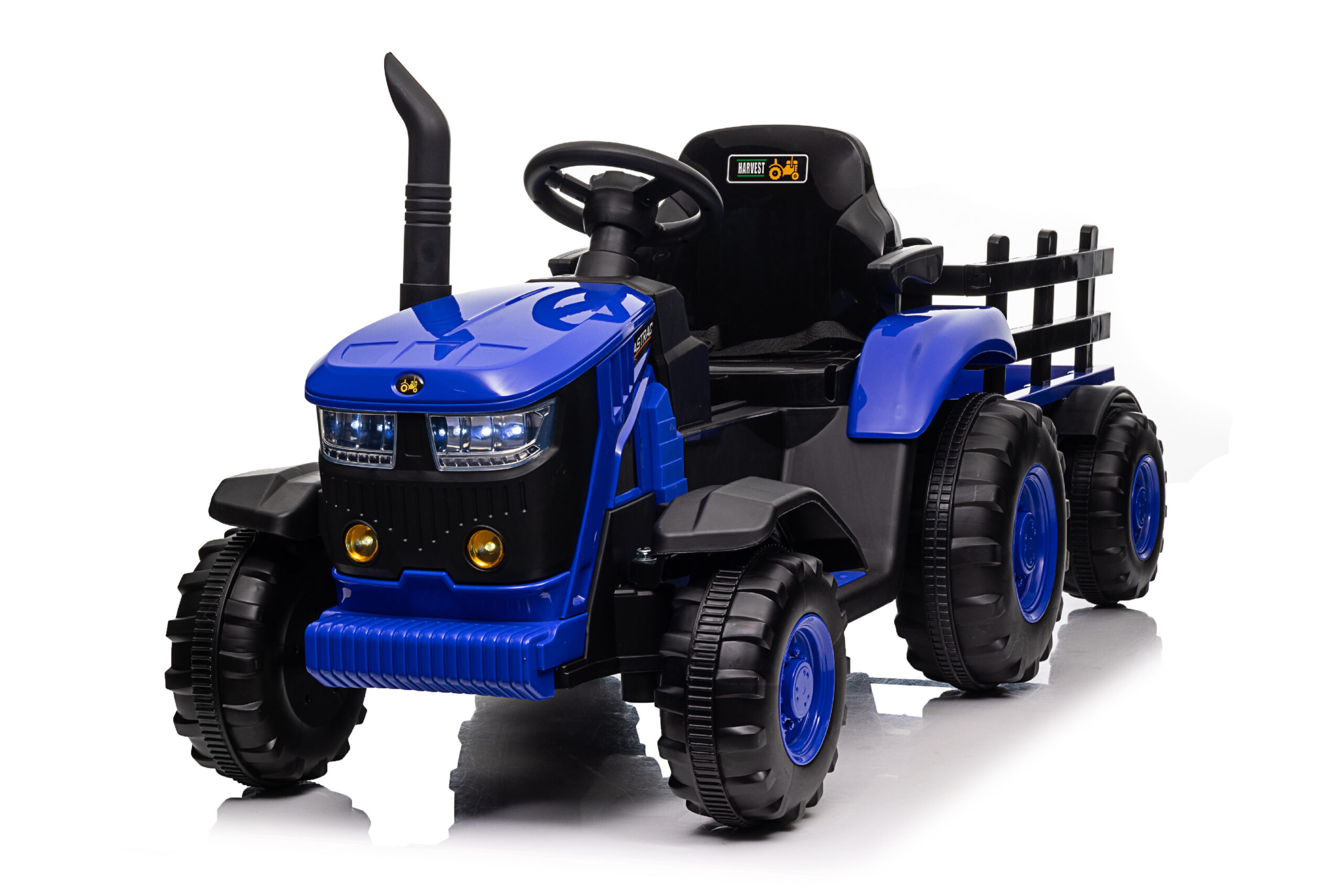  Dětský elektrický traktor s vlečkou 12V 7Ah modrý - Nekompletní - S-HL3388-BLUE
