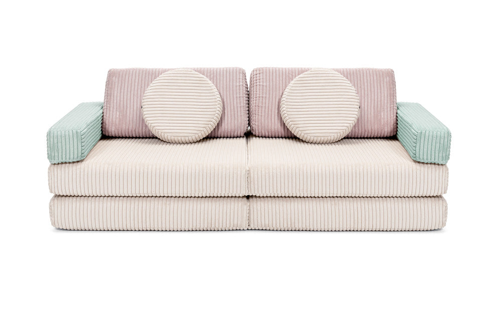 SHAPPY Dětská rozkládací pěnová pohovka SHAPPY PLAY premium manšestr mini Barva: Lollipop