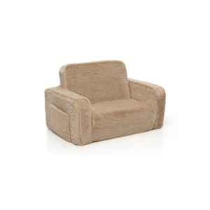 SHAPPY SHAPPY Dětské rozkládací pěnové křeslo LUMI Jemný plyš Barva: Toffee