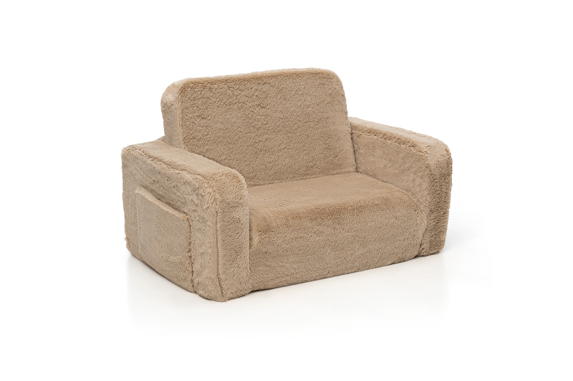 SHAPPY SHAPPY Dětské rozkládací pěnové křeslo LUMI Jemný plyš Barva: Toffee