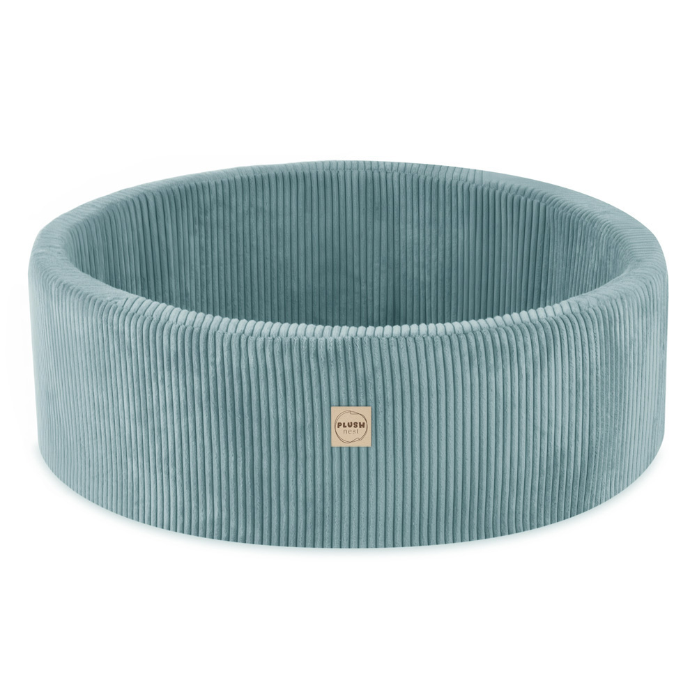 PLUSH NEST PLUSH NEST Suchý bazén kulatý Prémiový manšestr modrý Ø 90 × 30 cm