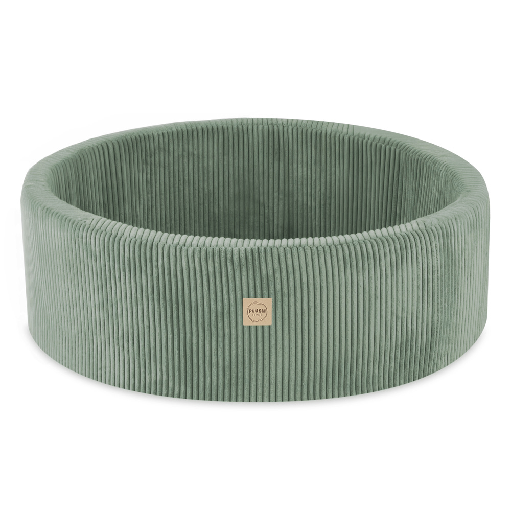PLUSH NEST PLUSH NEST Suchý bazén kulatý Manšestr zelený Ø 90 × 30 cm
