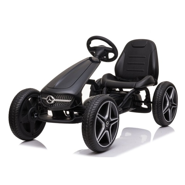  Mamido Dětská šlapací motokára Mercedes XMX610 černá | ECO kůže | Polohovatelné sedadlo