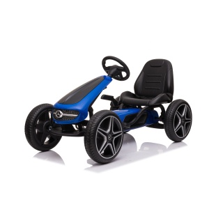  Mamido Dětská šlapací motokára Mercedes XMX610 modrá | ECO kůže | Polohovatelné sedadlo