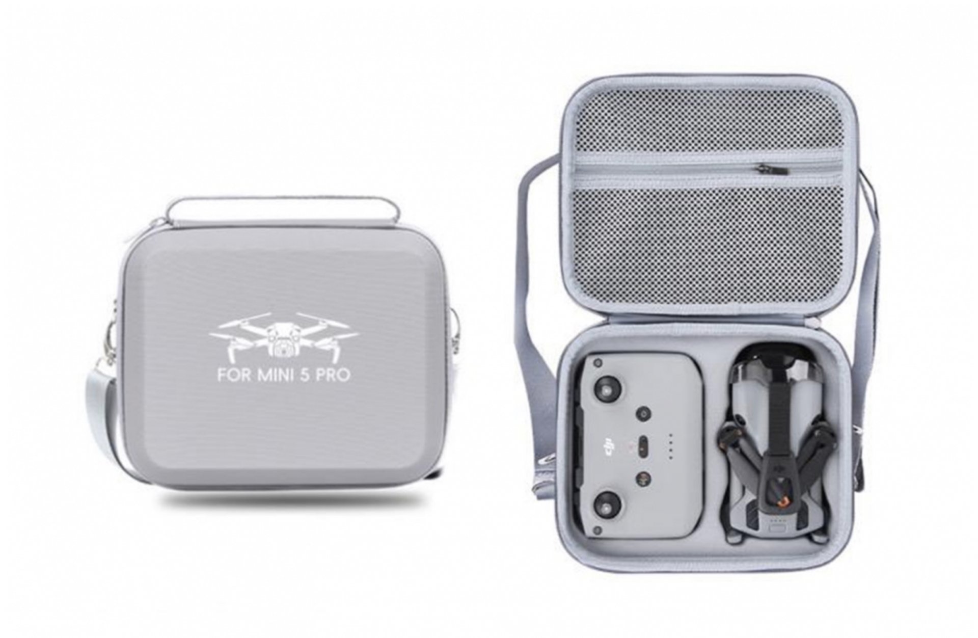 PU pouzdro na rameno na dron DJI Mini 5 Pro (DJI RC-N3) - šedé 1DJ8207