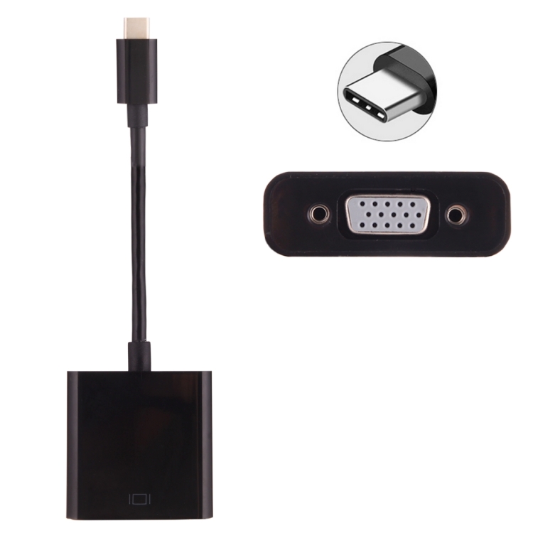 Redukce USB-C (samec) / VGA (samice) - Černá