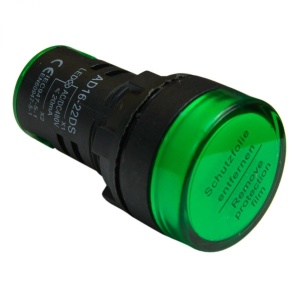 Signální LED světlo 22 mm AC/DC 12 - 24V - Zelené