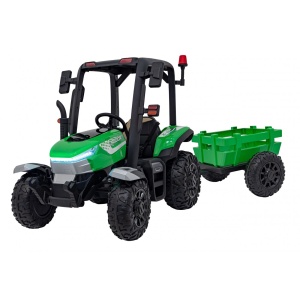 Dětský elektrický traktor BLAST s přívěsem 2x200W zelený