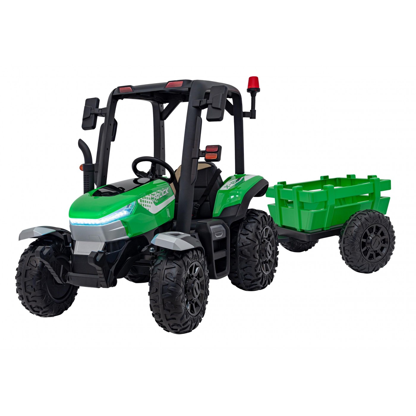Dětský elektrický traktor BLAST s přívěsem 2x200W zelený