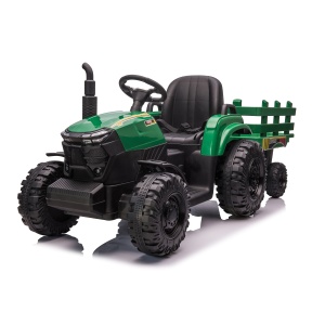 Mamido Dětský elektrický traktor s vlečkou Forest 24V 2x200W zelený