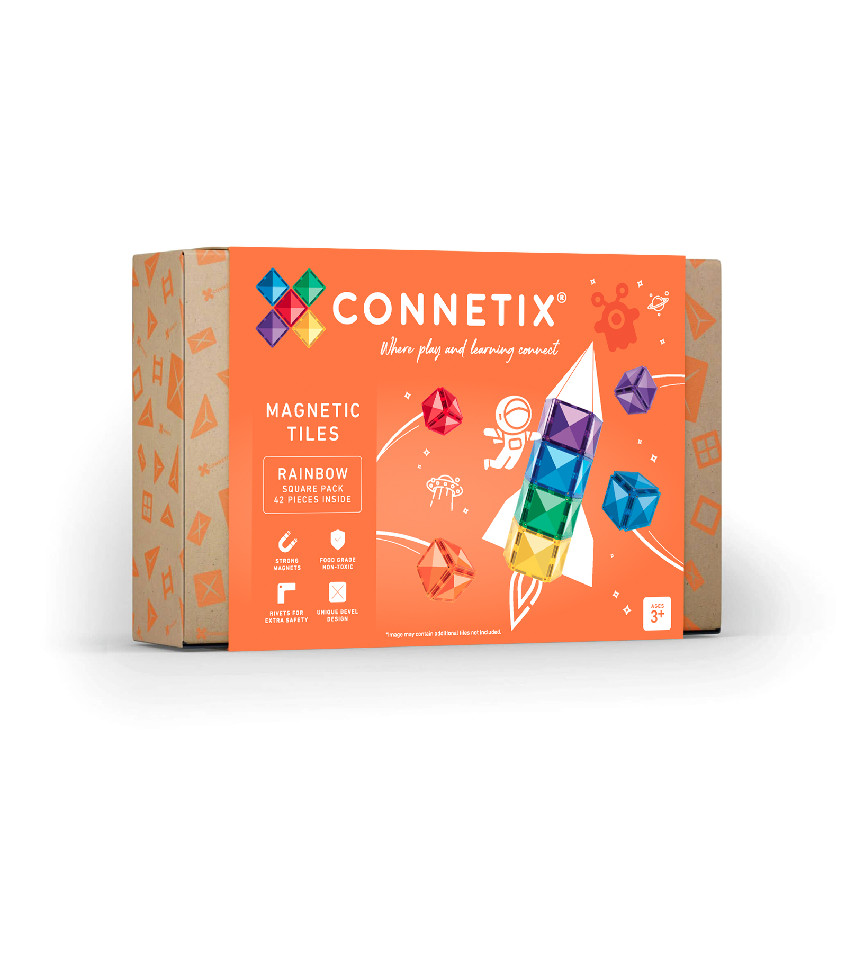 Connetix Connetix Tiles - Magnetická Stavebnice Duhové Čtverce 42 ks