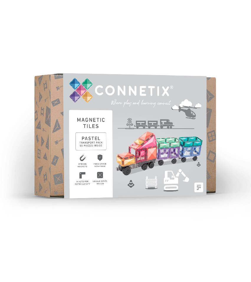 Connetix Connetix Tiles - Magnetická Stavebnice Pastelová Vozidla 50 ks