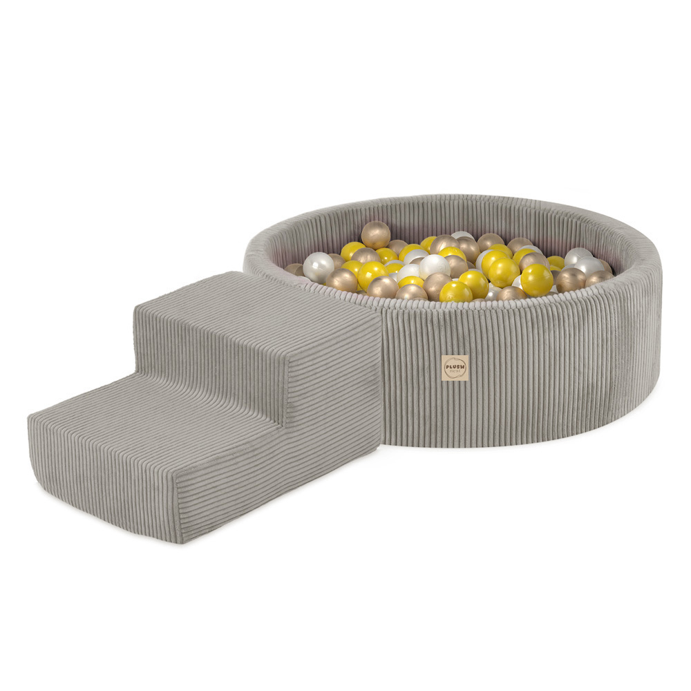 PLUSH NEST PLUSH NEST Mini hřiště se suchým bazénem 90 × 30 cm se schůdkem a 200 míčky