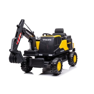 Mamido Dětský elektrický bagr Volvo DK-VE888 žlutý 12V14Ah + 2 bazénky