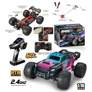 Auto na dálkové ovládání 60 km/h RC Monster Truck 1:16 4WD Brushless 2.4GHz modré