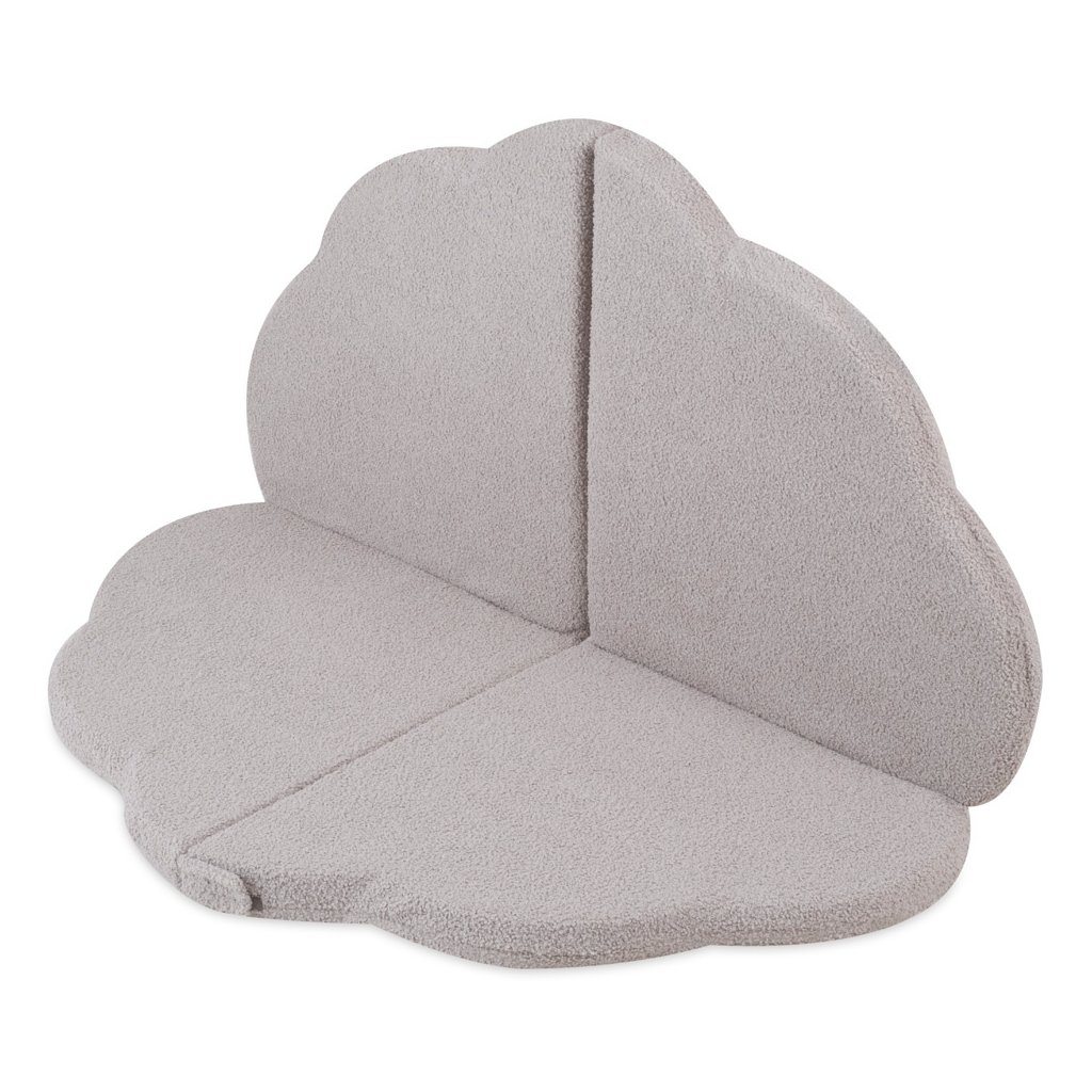 PLUSH NEST PLUSH NEST Dětská hrací podložka Nadýchaný květ – šedý beránek