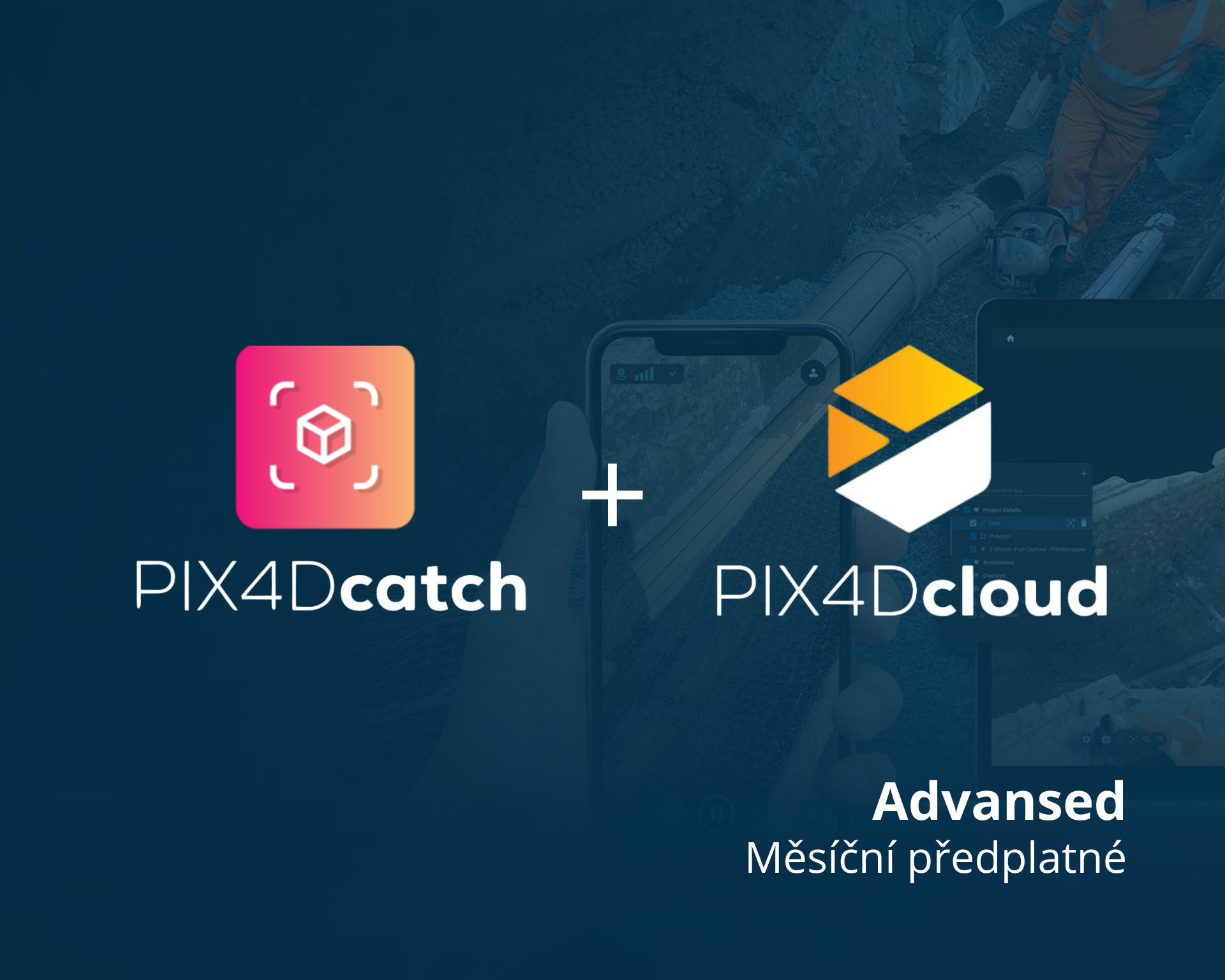 PIX4Dcatch Professional + PIX4Dcloud Advanced - měsíční předplatné