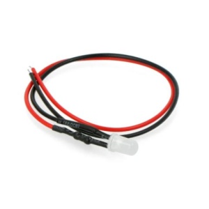 LED dioda s rezistorem na vodiči - Bílá, 5 mm 5 - 9V