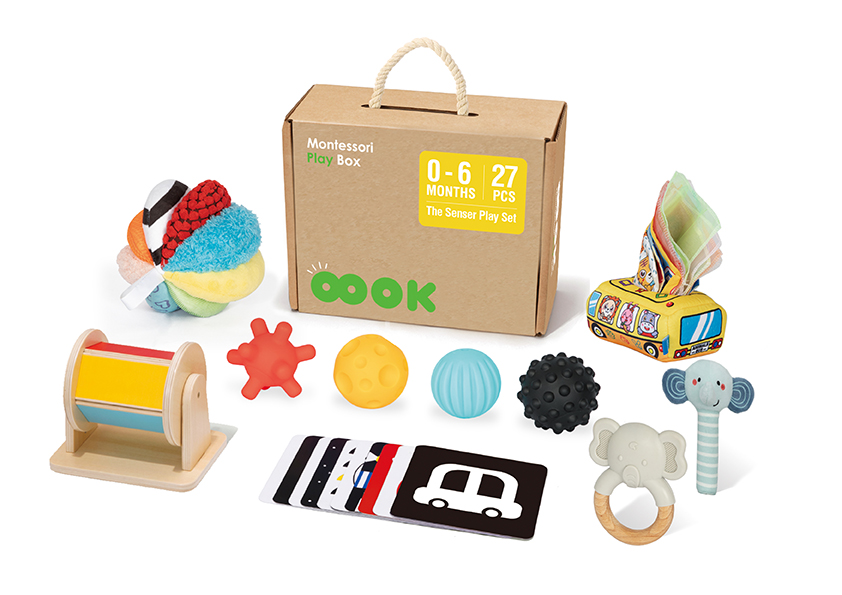 Mamido Montessori Naučný Smyslový box XXL 7v1 pro miminka 0-6 měsíců