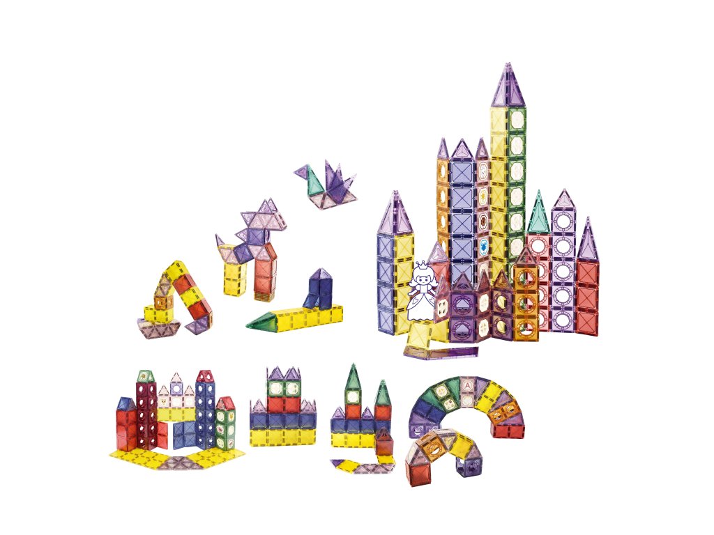 Barevná magnetická stavebnice 128 dílů XXL MT1453