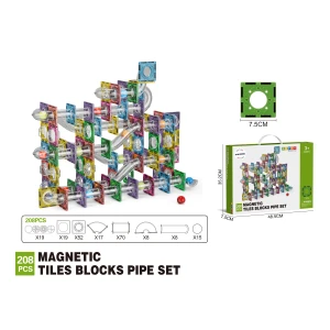 Barevná magnetická stavebnice kuličková dráha 208 dílů MT1466