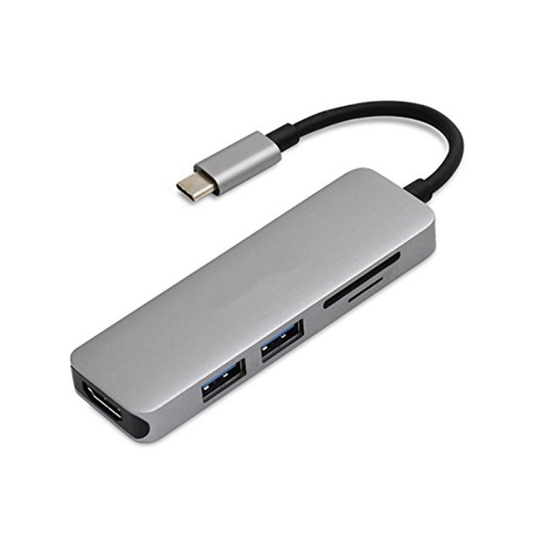 USB-C adaptér 5v1 - Stříbrná