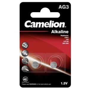 Camelion knoflíková alkalická baterie LR41 (AG3, LR736, 392, 192, GP92A, SR41) - 2 kusy; 1,5V