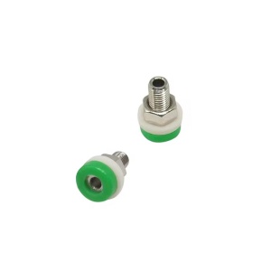 Zdířka s matičkou pro banánkové konektory 2mm - červená