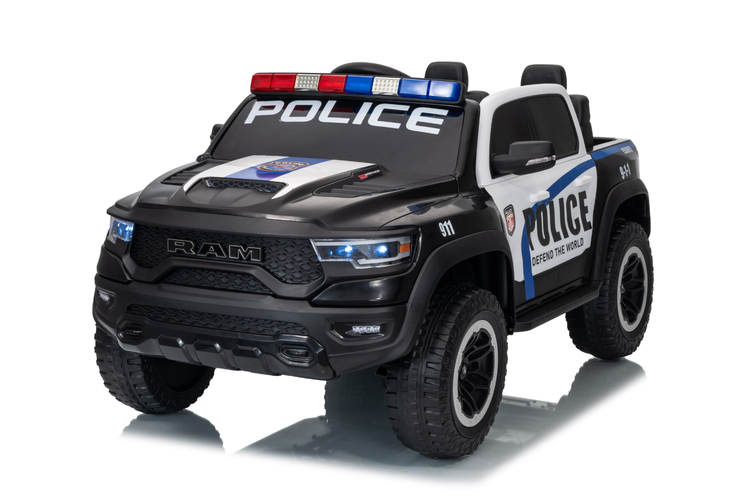 Elektrické autíčko Dodge Ram Policejní s majáky 4x4 | 12V10Ah