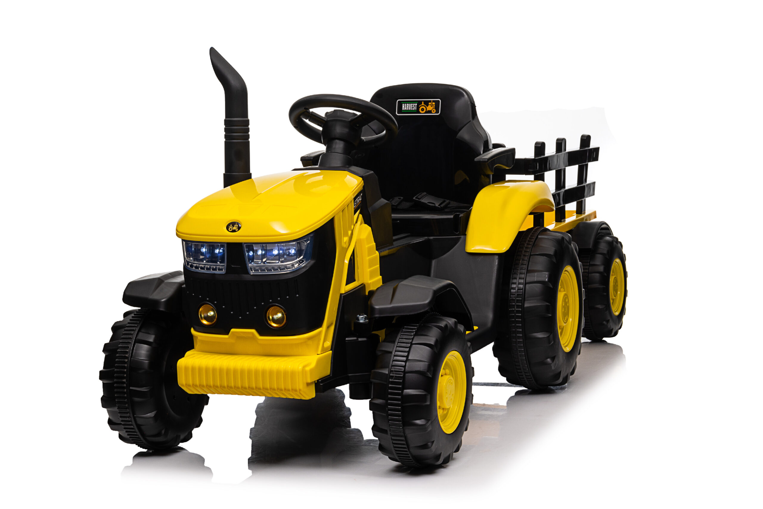 Dětský elektrický traktor s vlečkou 12V 7Ah žlutý